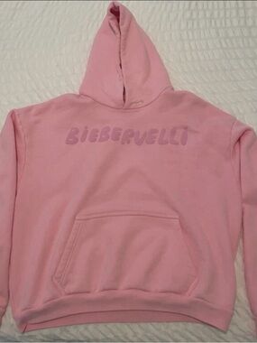 NWT Biebervelli Coachella Skylrk Pink Graphic Hoodie